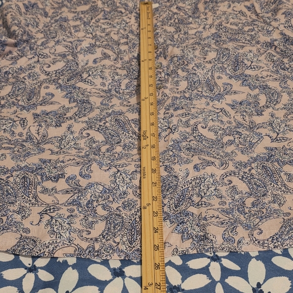 J Jill Love Linen Pink & Blue Tunic Top Paisley Floral Casual Beachy Women's 2X - Picture 8 of 10